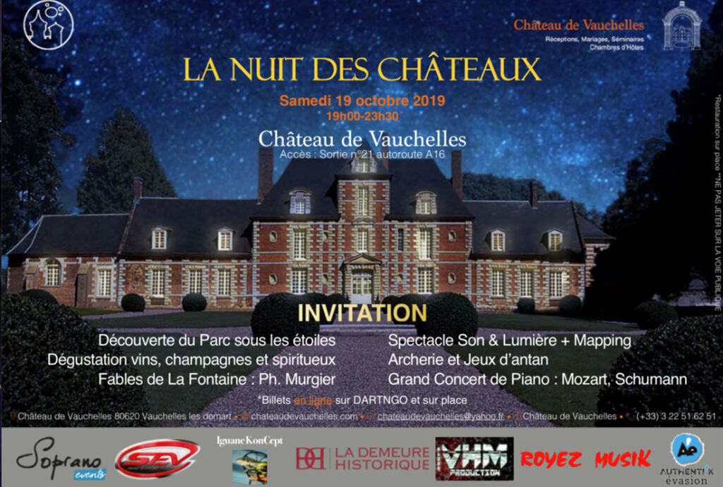 invitation la nuit des chateaux chateau de vauchelles