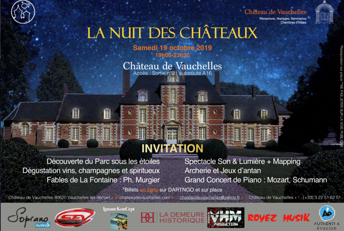 invitation la nuit des chateaux chateau de vauchelles